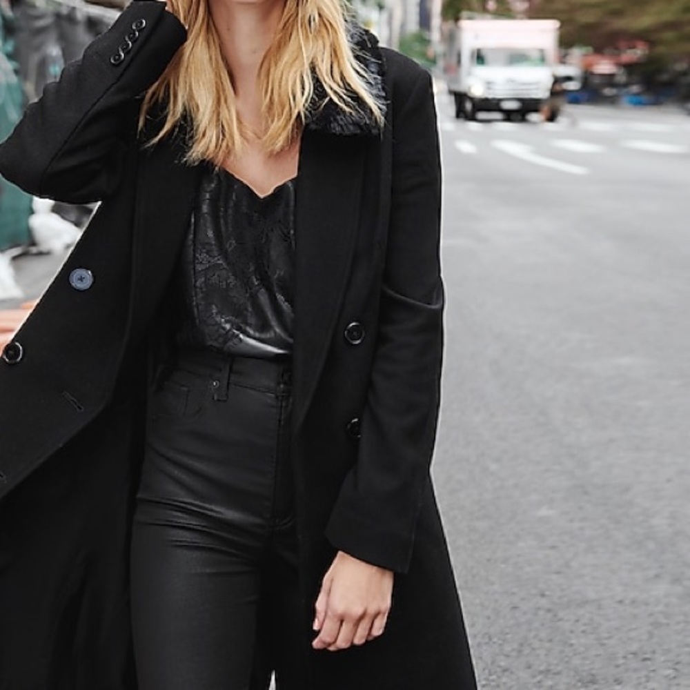 Express Belted Black Coat